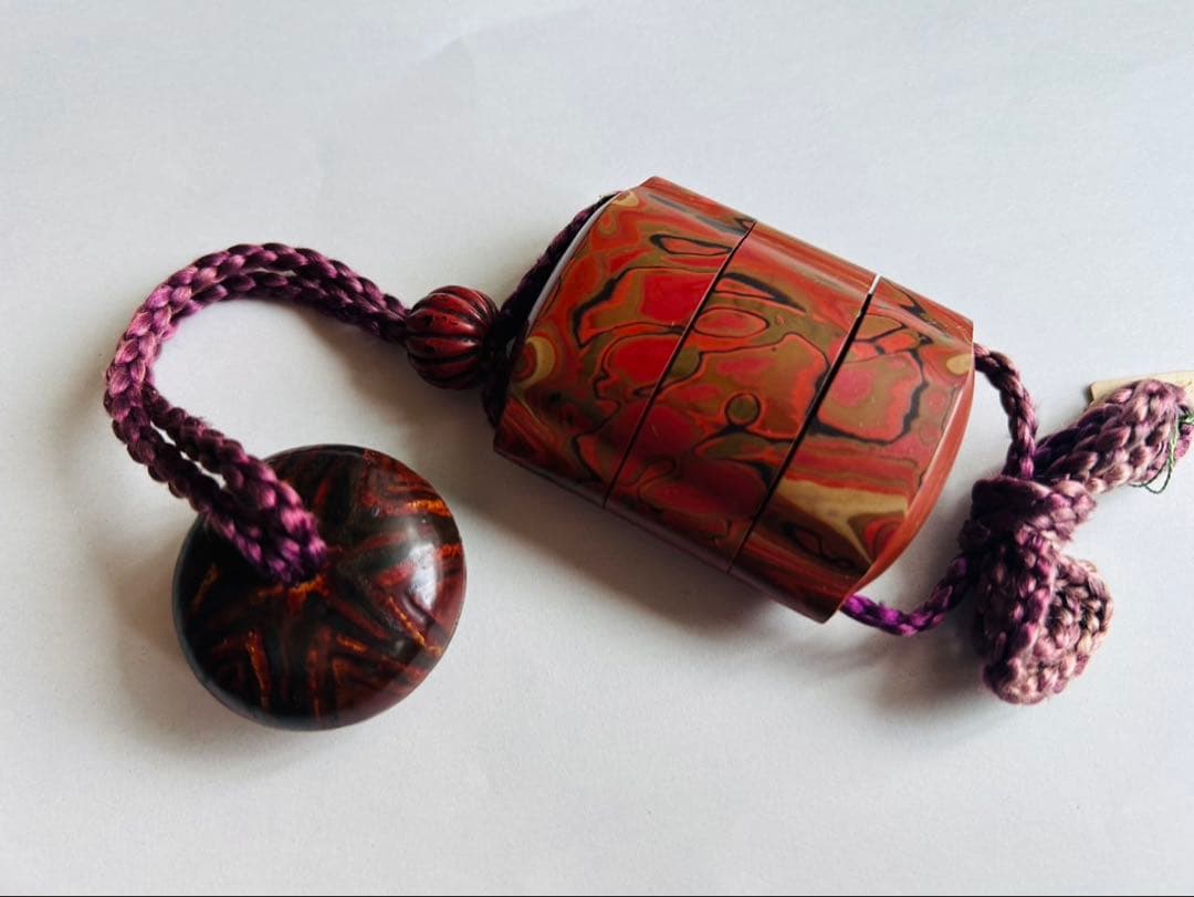 光悦在銘　堆漆印籠　堆朱　湯浅豊太郎