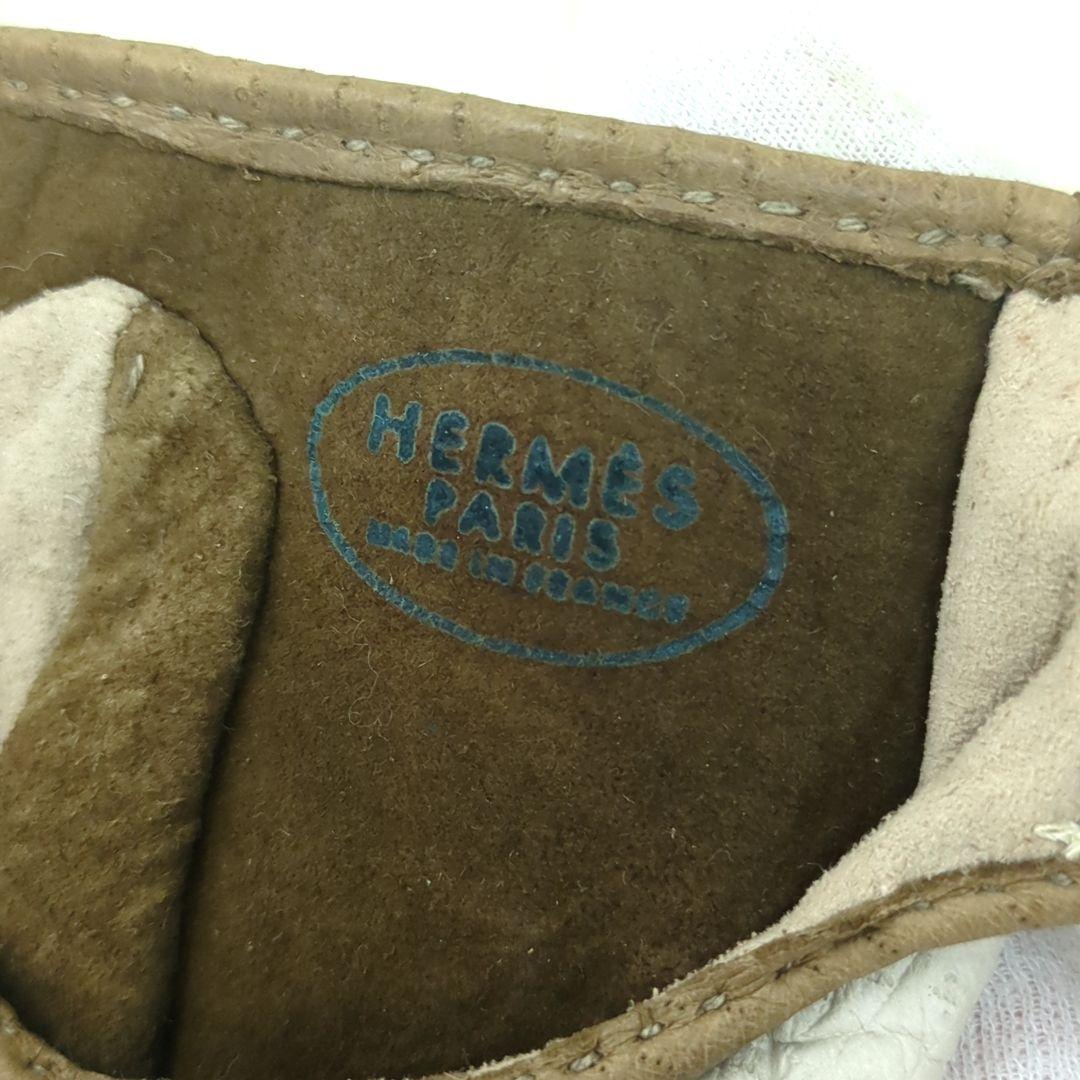 HERMES エルメス　ドライビング　グローブ　ブラウン　ベージュ　６ 1/2