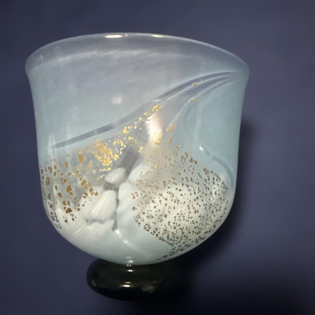 「ガラスのぐい呑み」宙吹ガラス作家　川原有造