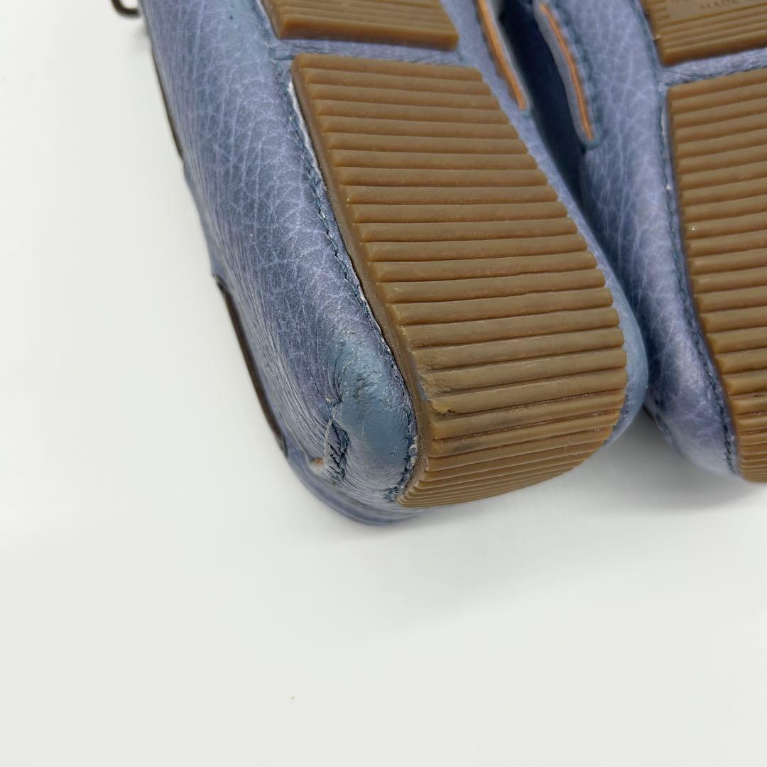 【美品】ボッテガ ヴェネタ モカシン 青 レザー イントレチャート 41.5