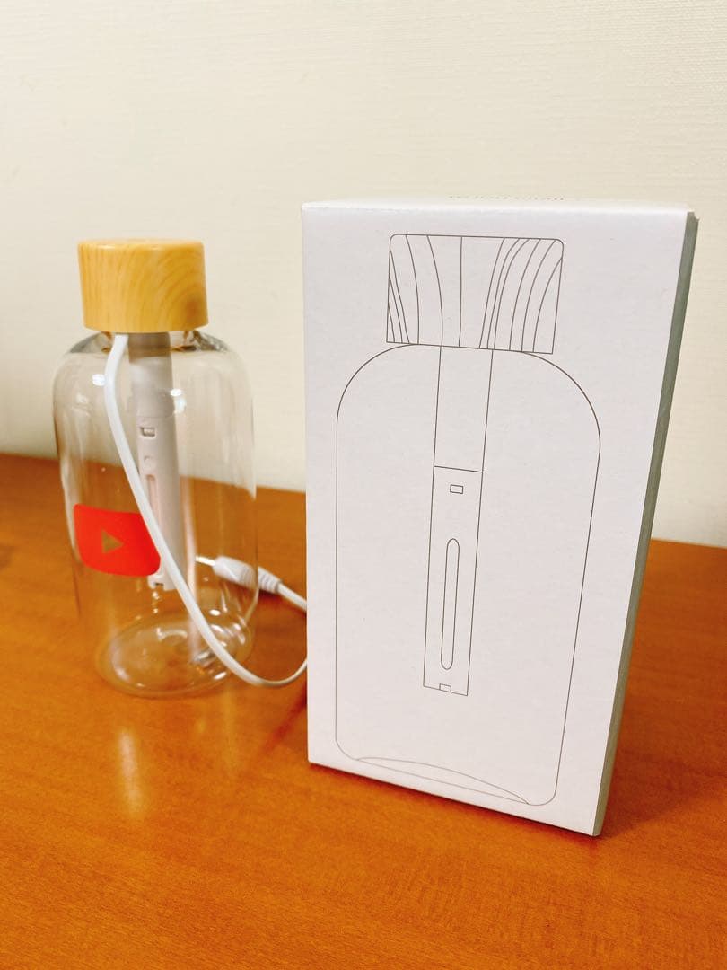 激レア非売品★新品未使用★YouTubeロゴ入り【木目調クリアボトル型・加湿器】