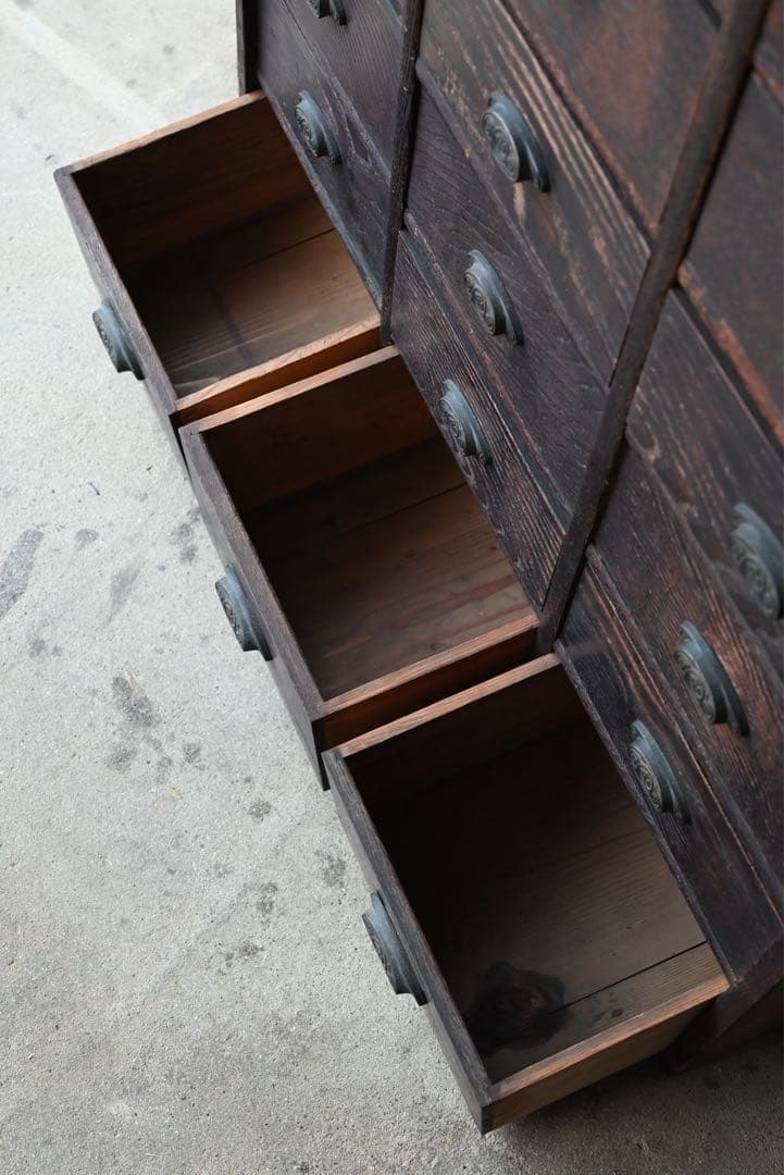 最終値② 店舗什器 引出 古家具 古道具 古美術 骨董 アンティーク 箪笥 抽斗
