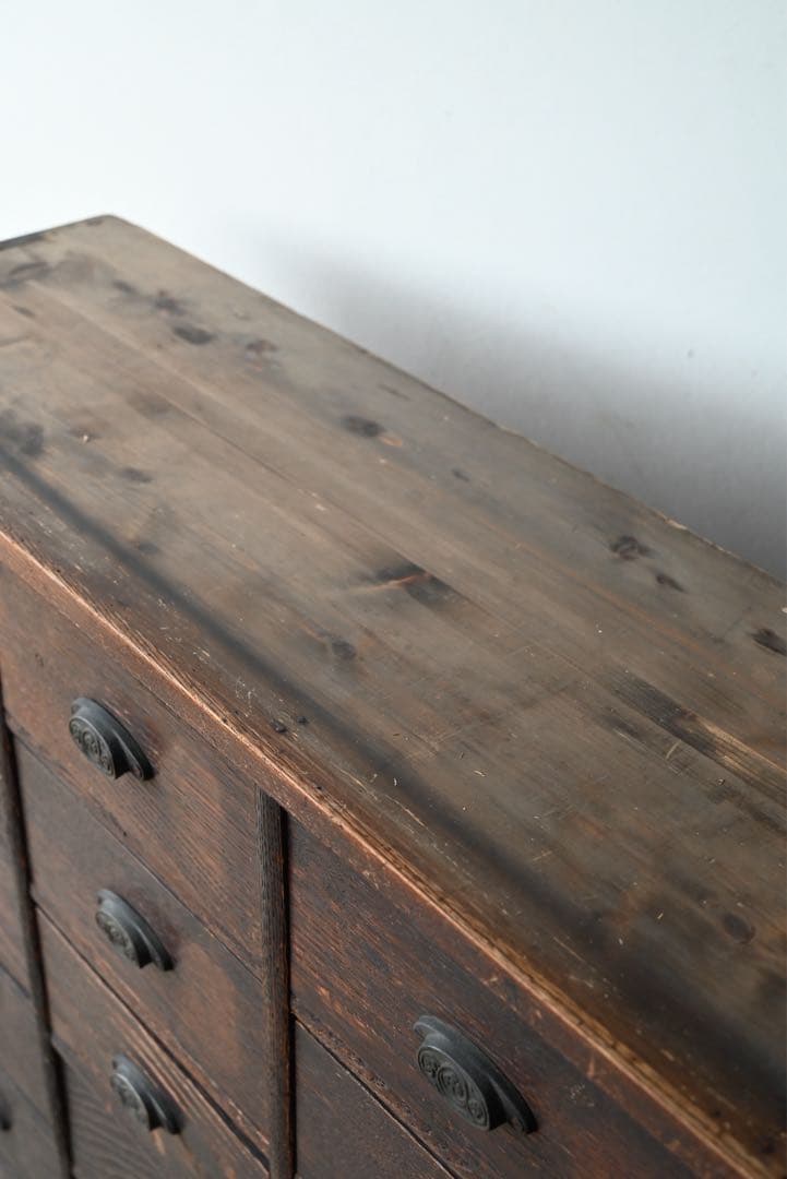 最終値② 店舗什器 引出 古家具 古道具 古美術 骨董 アンティーク 箪笥 抽斗