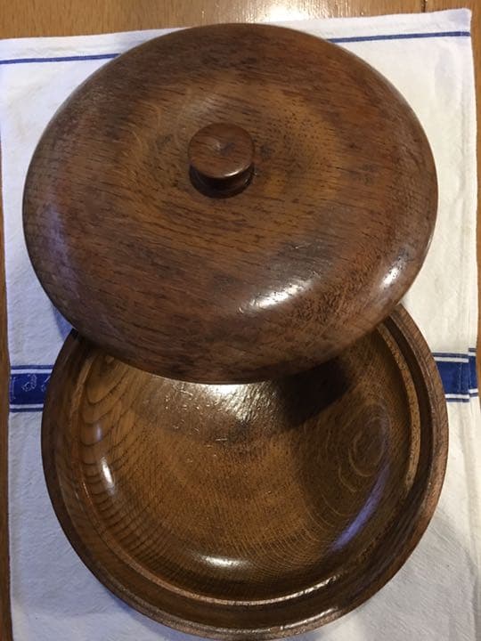 イギリス製　大型木製蓋付き小物入れ　ヴィンテージ　ウッド