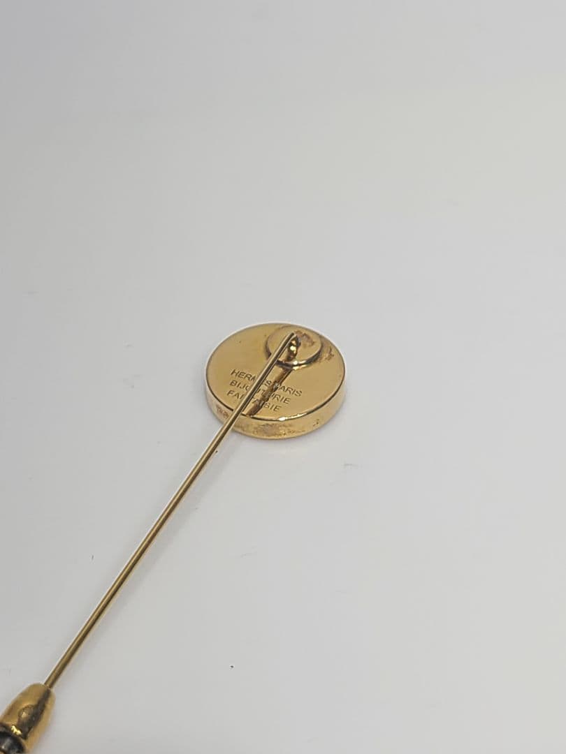 エルメス　コロゾ　ピンブローチ　ゴールド