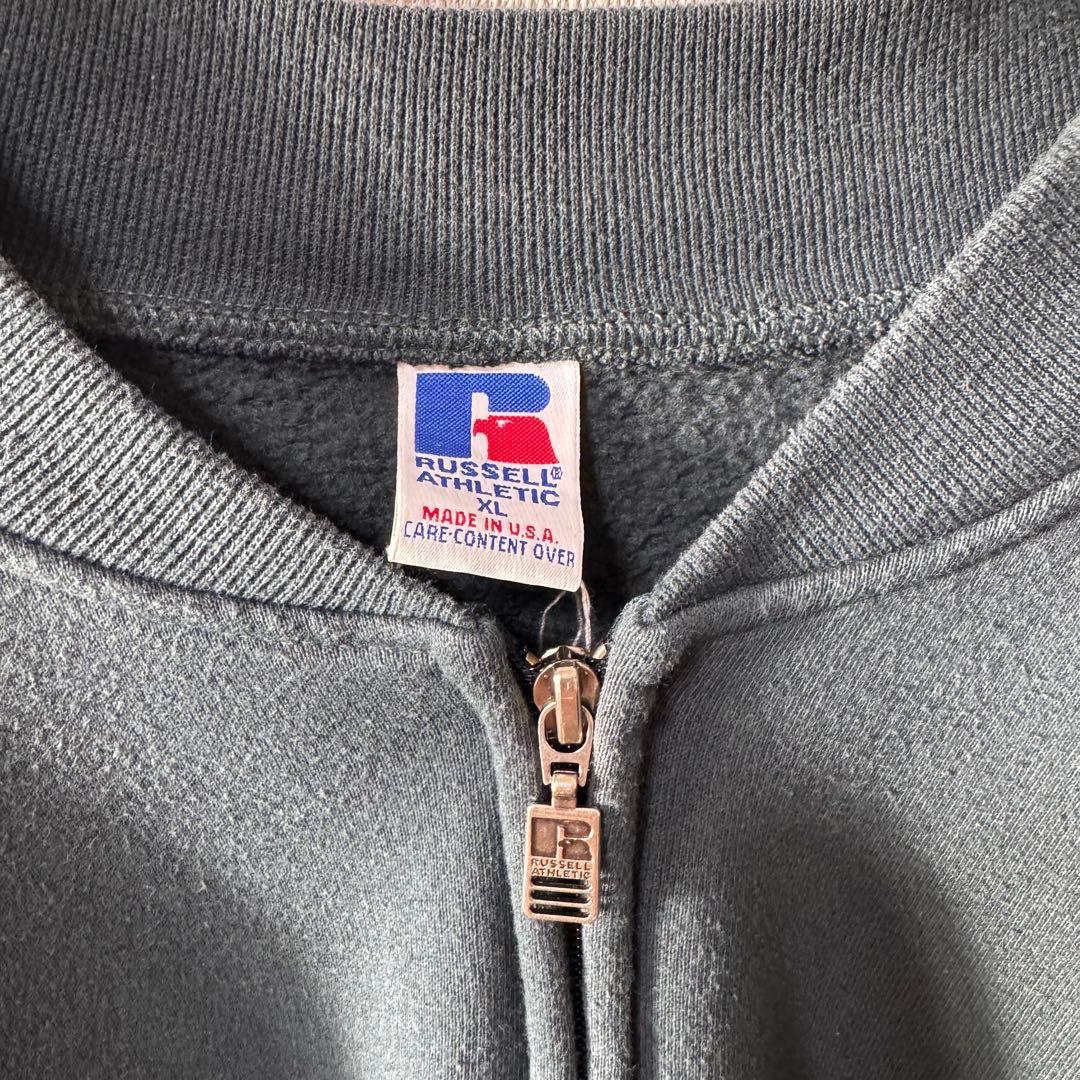 H*U様 激レア 90s USA製 RUSSELL PLAIN 無地 フルジップ