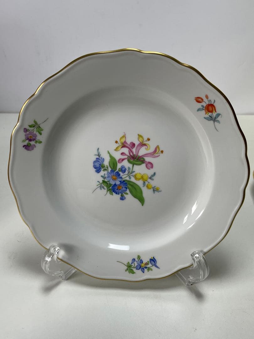 MEISSEN三つ花ベーシックフラワープレート＆カップ＆ソーサーセット70603