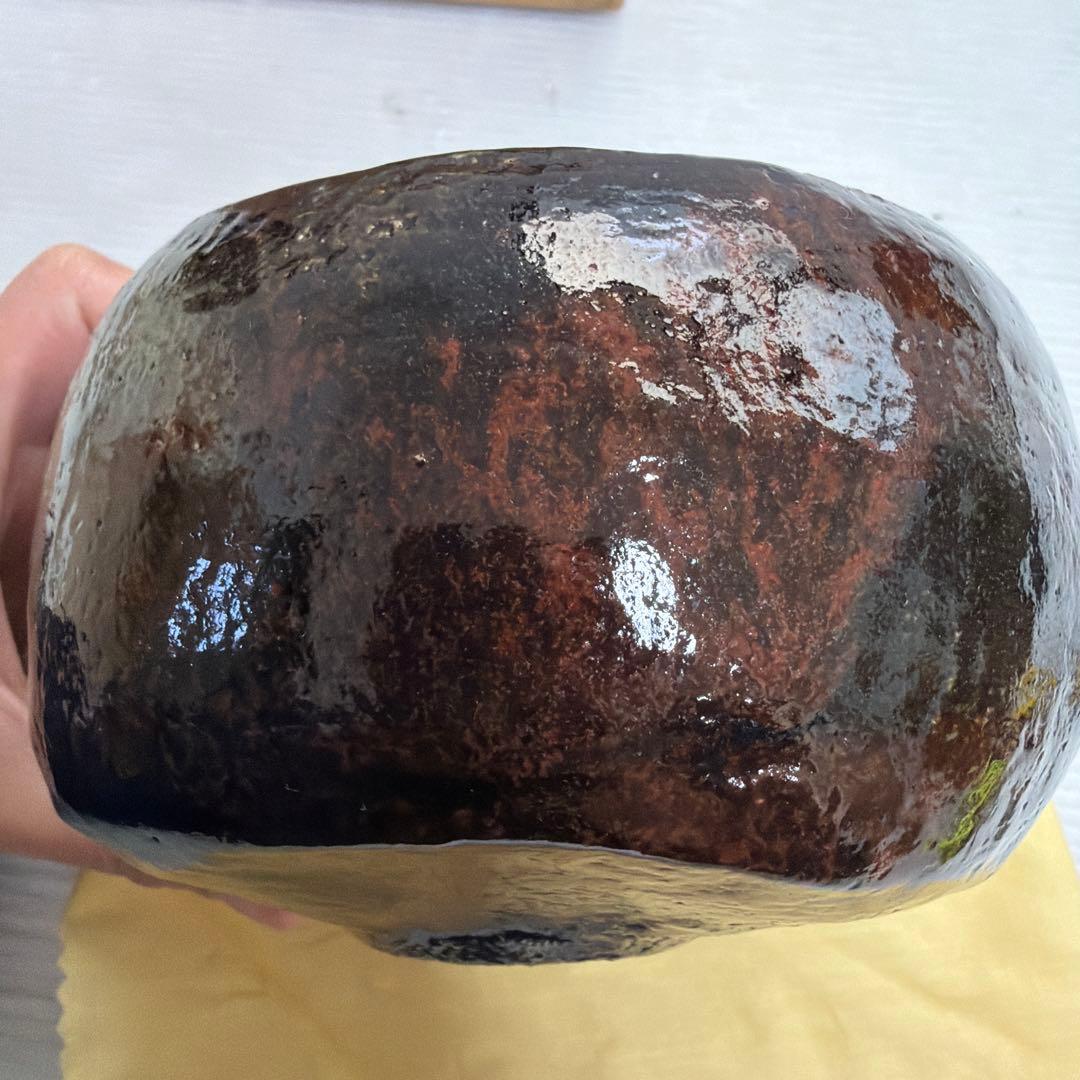 美品★ 佐々木昭楽造 光悦写 黒色 陶器 茶道具 茶碗 抹茶碗 工芸品 骨董品