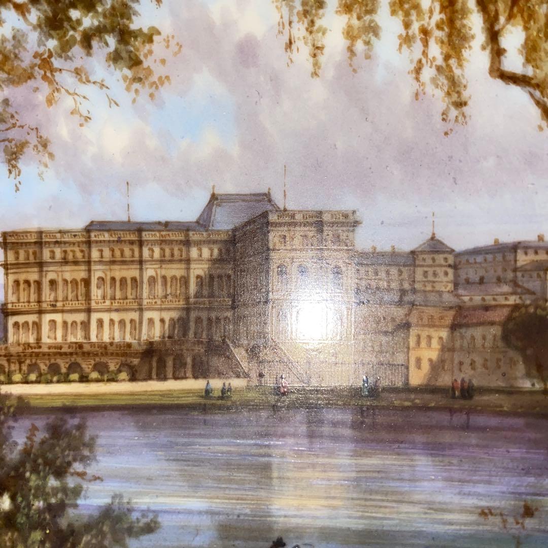 セーブル 風　手書き絵皿　ベルサイユ宮殿　25cm