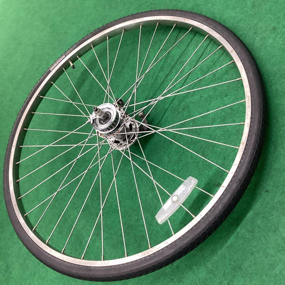 ステンレスリム&スポーク　後輪　27x1-3/8 タイヤ付　内装3段　ベルト仕様