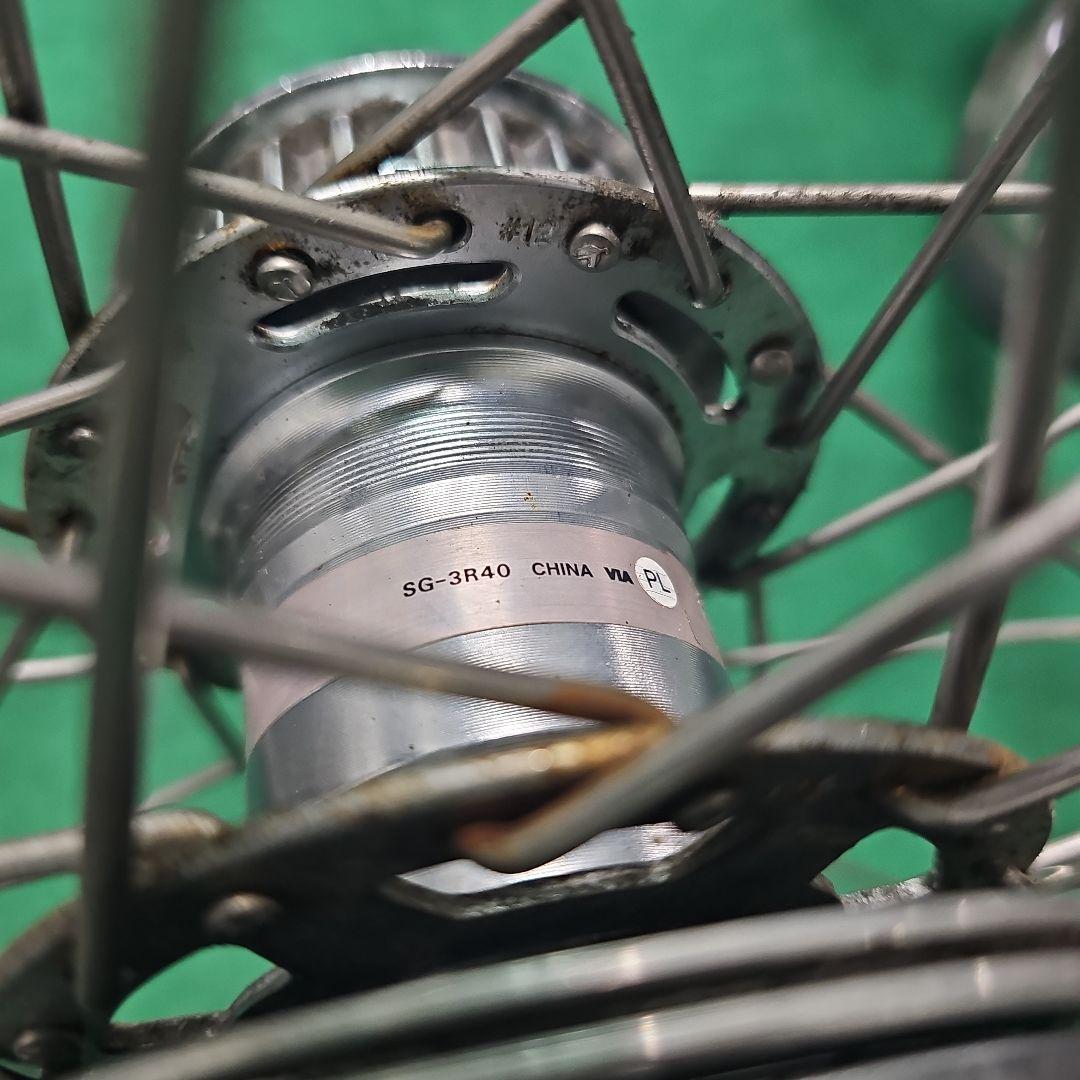 ステンレスリム&スポーク　後輪　27x1-3/8 タイヤ付　内装3段　ベルト仕様