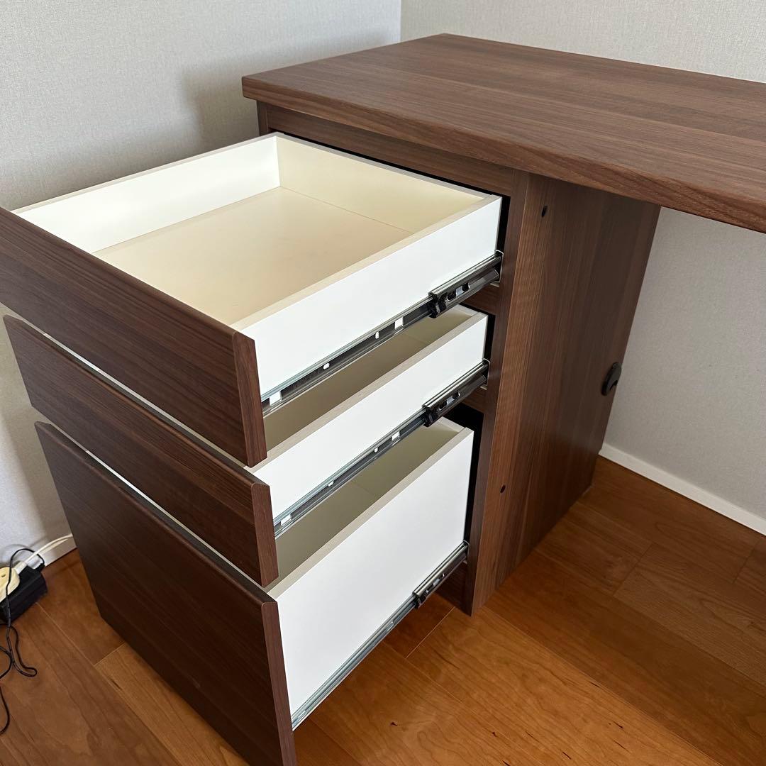 デスク 机 学習机 化粧台 ウォールナット色 IDC大塚家具