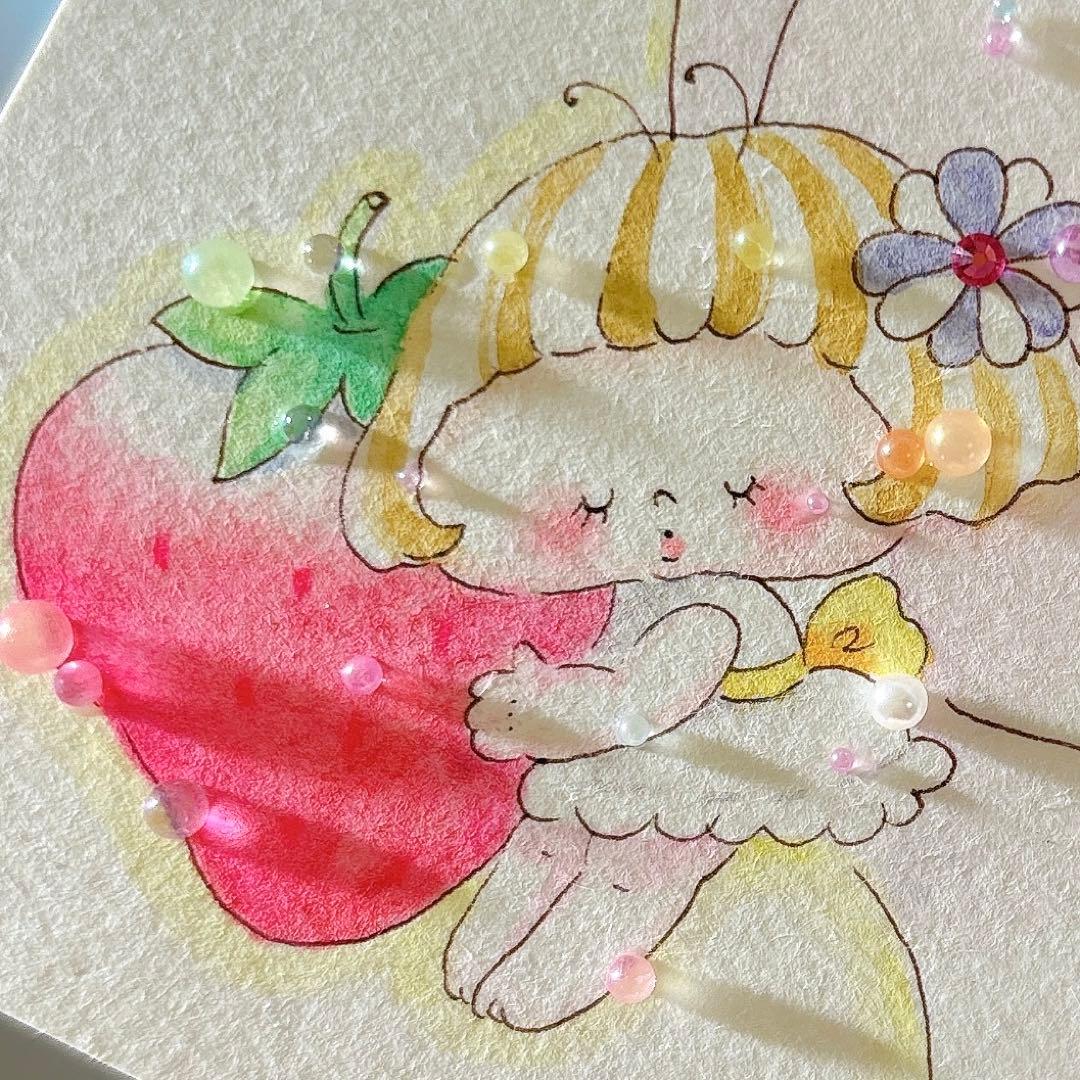 イラスト　シーグラスアート　水彩画　原画