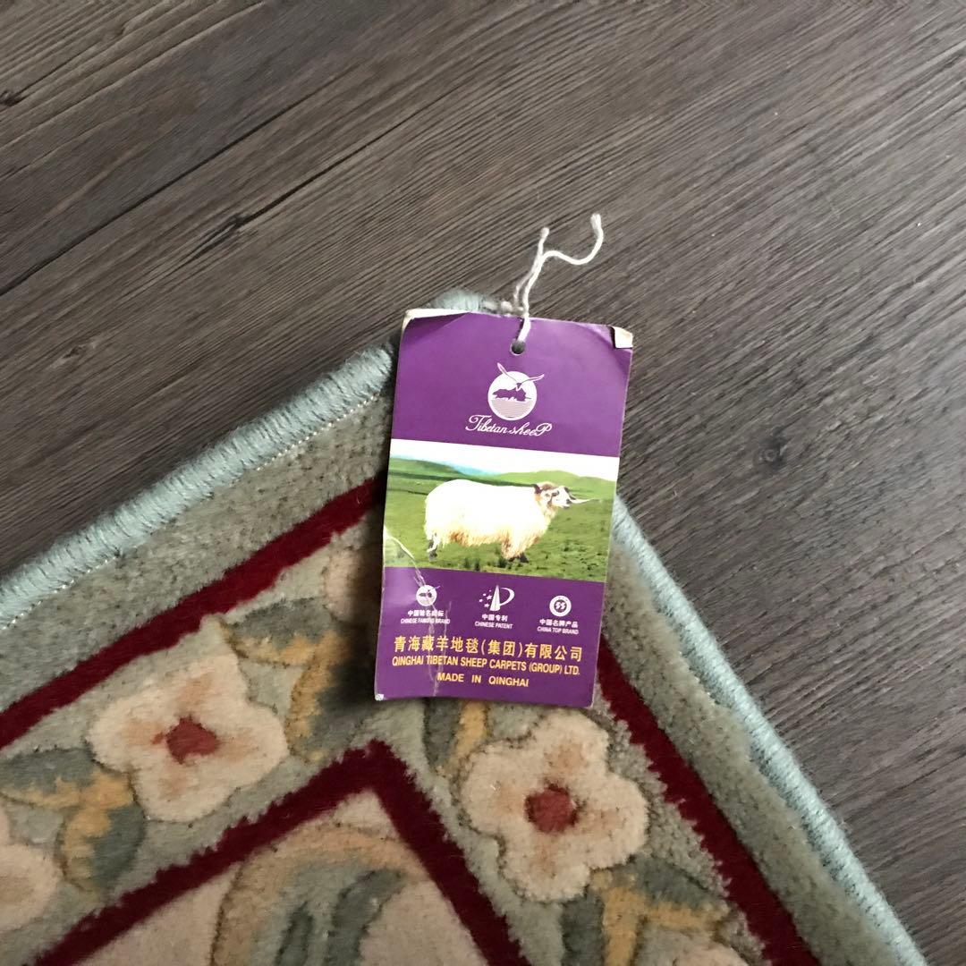 花柄 和風 ラグ ラグマット 段通 絨毯170×240cm グリーン