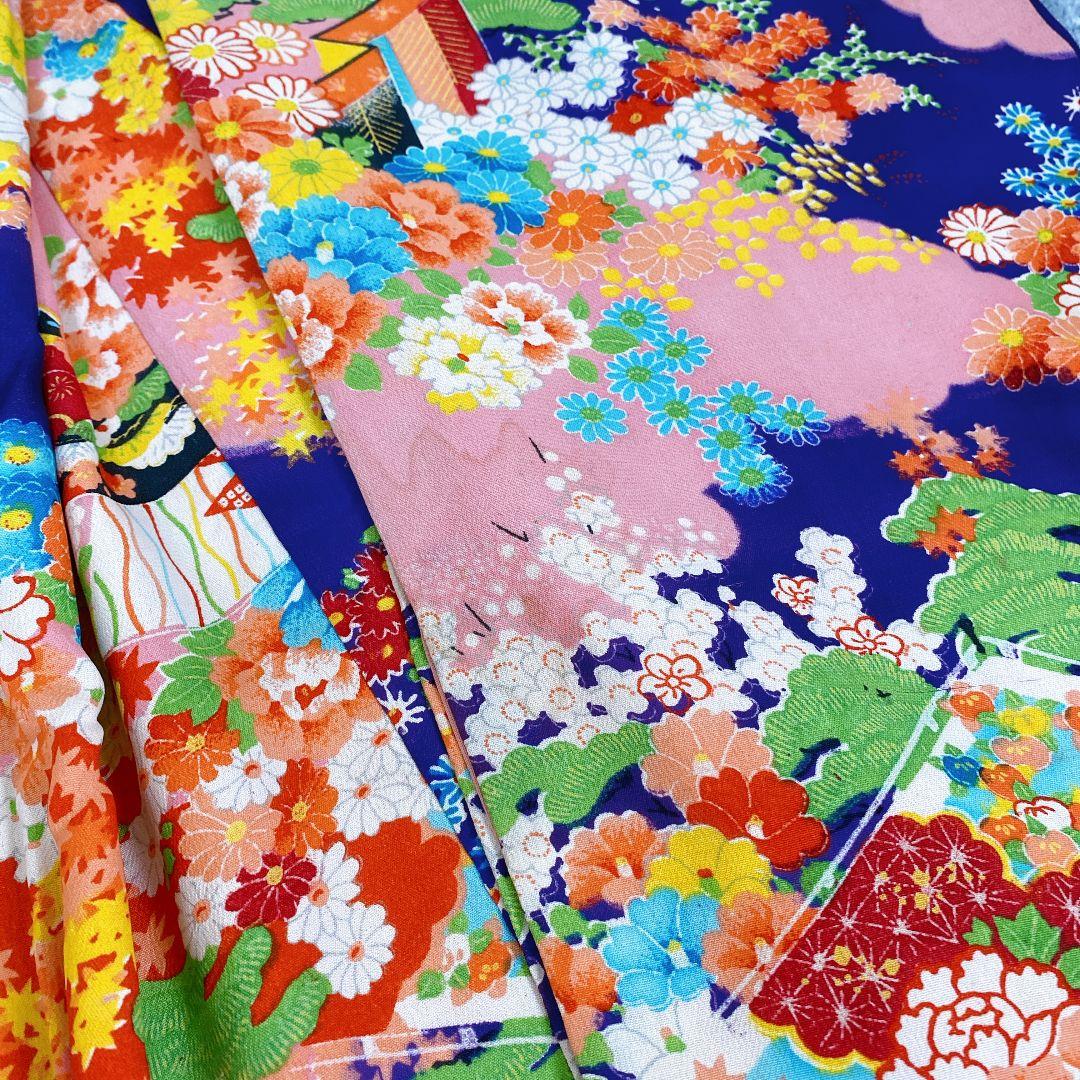 七五三 2歳 3歳 正絹 アンティーク 着物 被布 ビーズバッグ 草履 セット