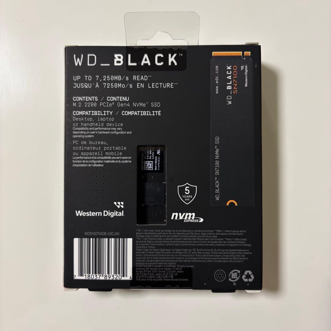 内蔵型SSD WD_BLACK SN7100 1TB M.2 NVMe SSD