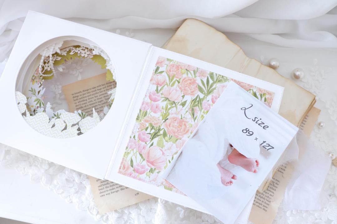 シャドーボックスフォトフレーム♡スクラップブッキング♡フォトフレーム