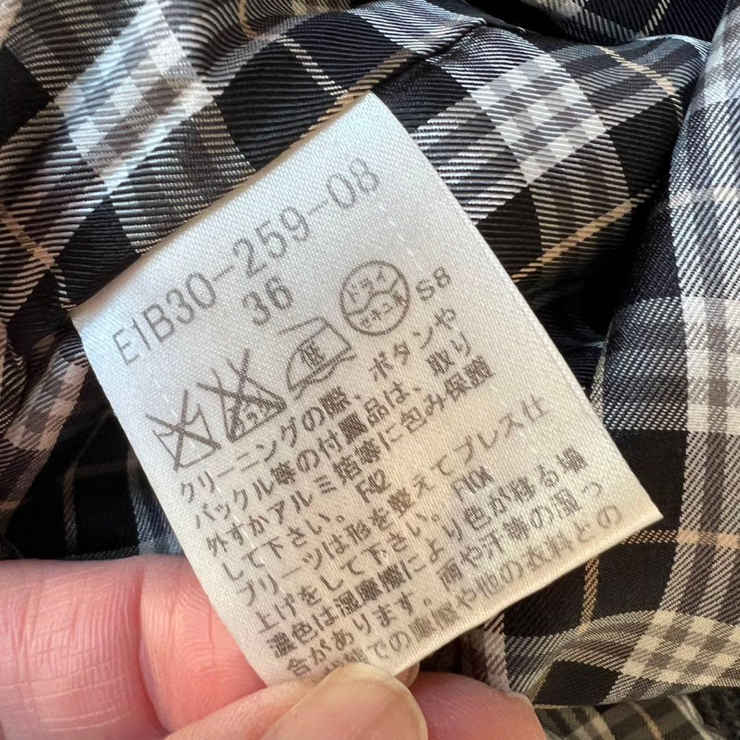 バーバリーブルーレーベル　ウールコート　ボタン　フリル　ロングコート　チェック