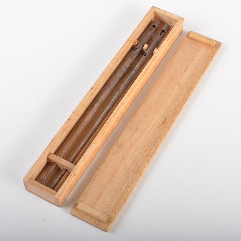 茶道具　釜師　庄司儀兵衛作　鉄製　瓢箪透火箸　共箱　V　R7214