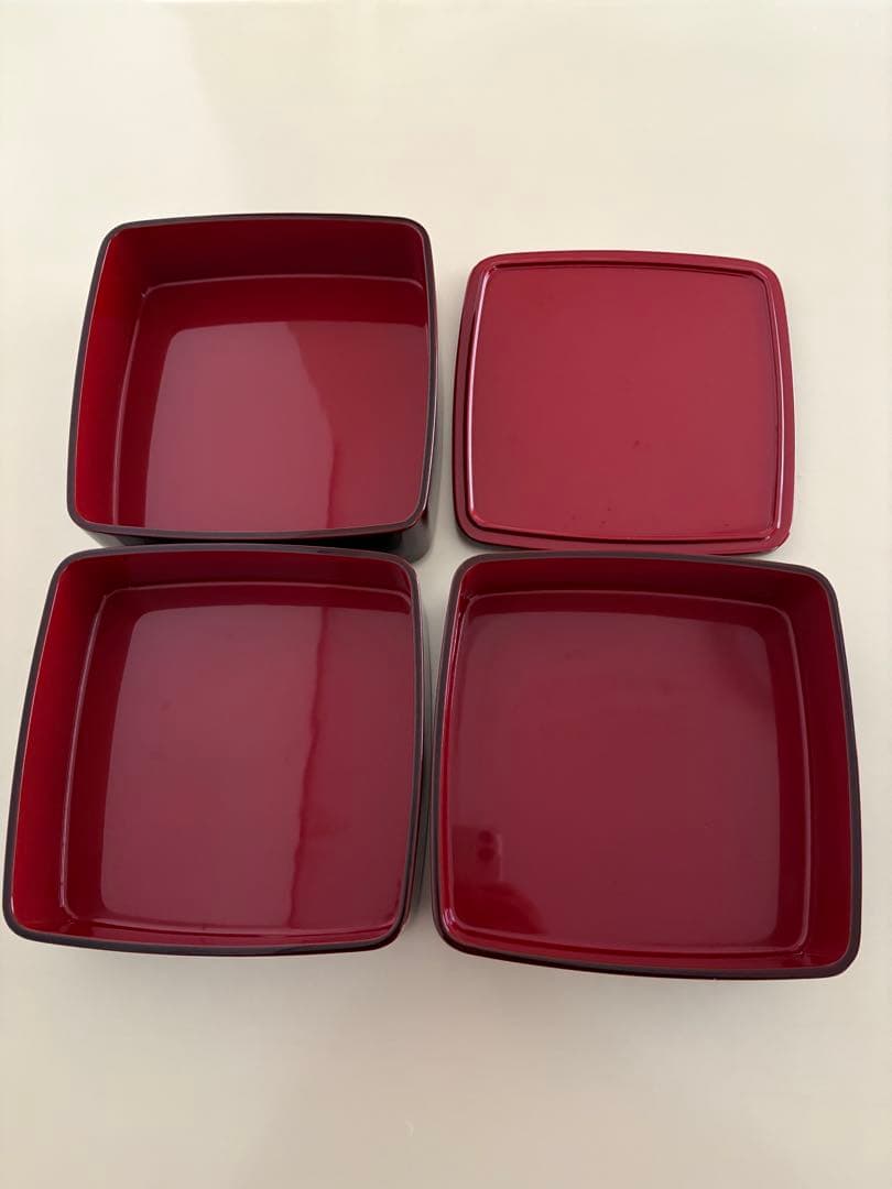 越前漆器　越前塗御重箱（3段重）木箱付　天然木・本漆