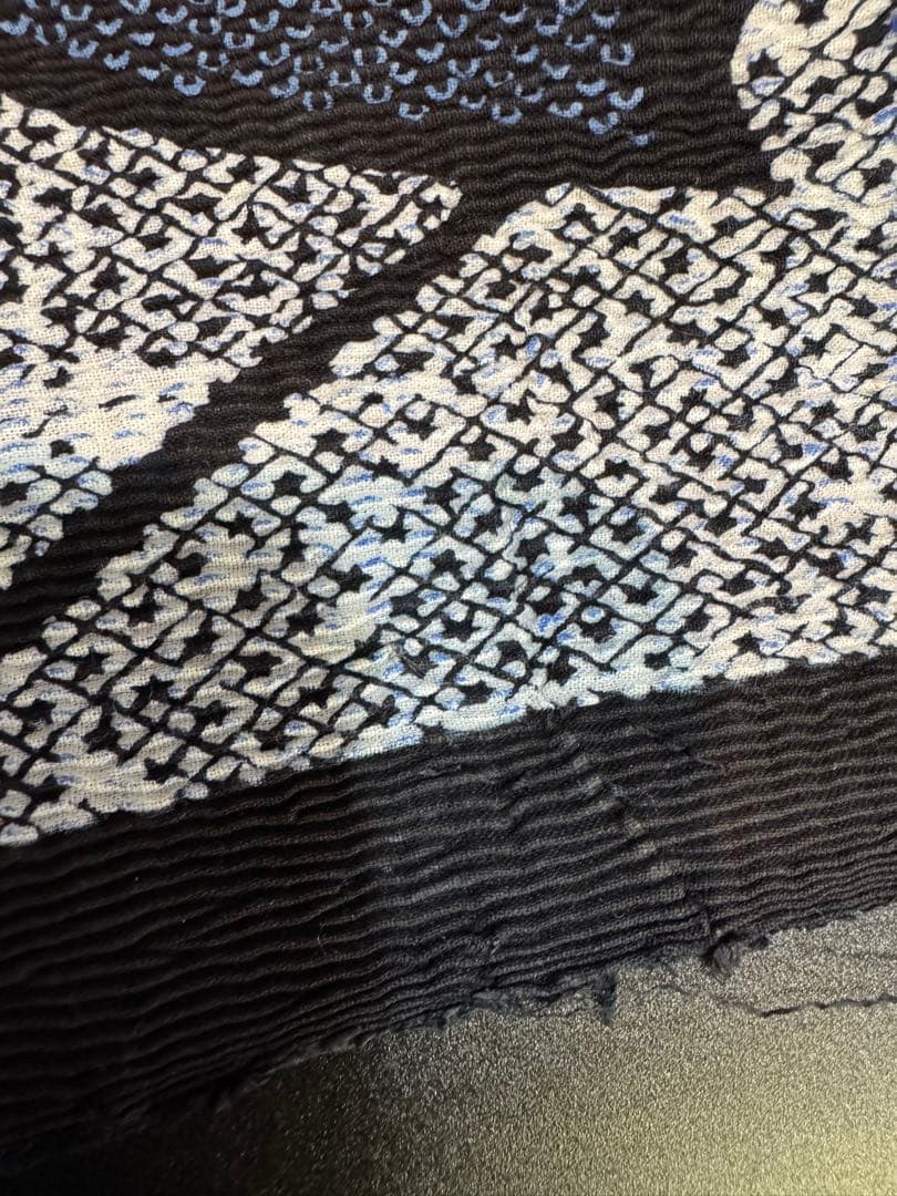 葉っぱ模様 浴衣反物　総絞り