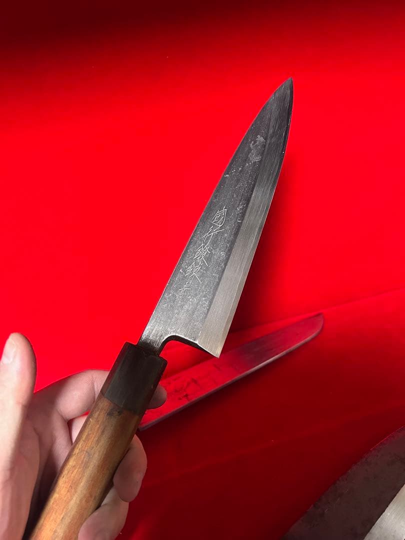 包丁　国行鍛錬　薄刃　身卸　青鋼　杉本　出刃　まとめて3本　中古品