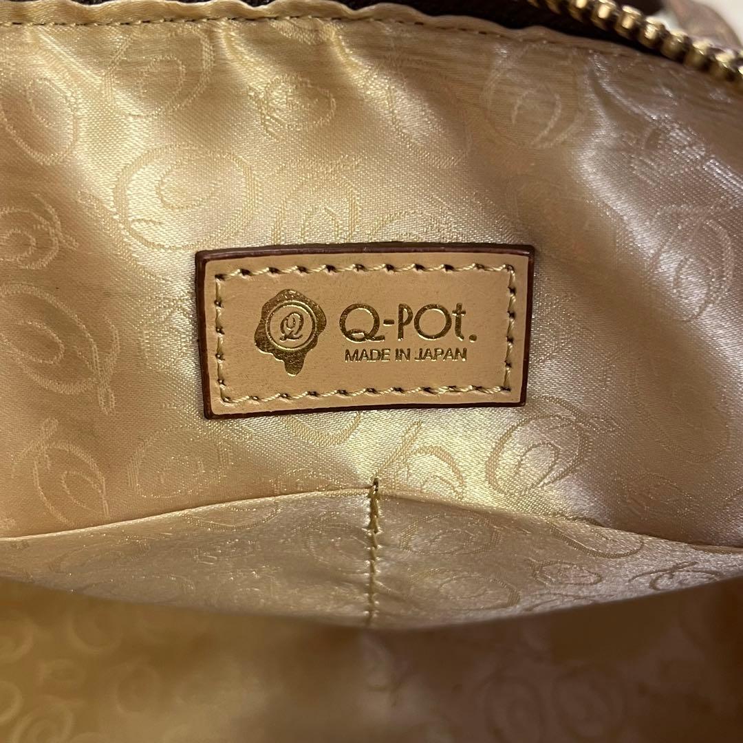 訳あり　Q-pot. ミニボストンバッグ チョコレート柄　ハンドバッグ　2way
