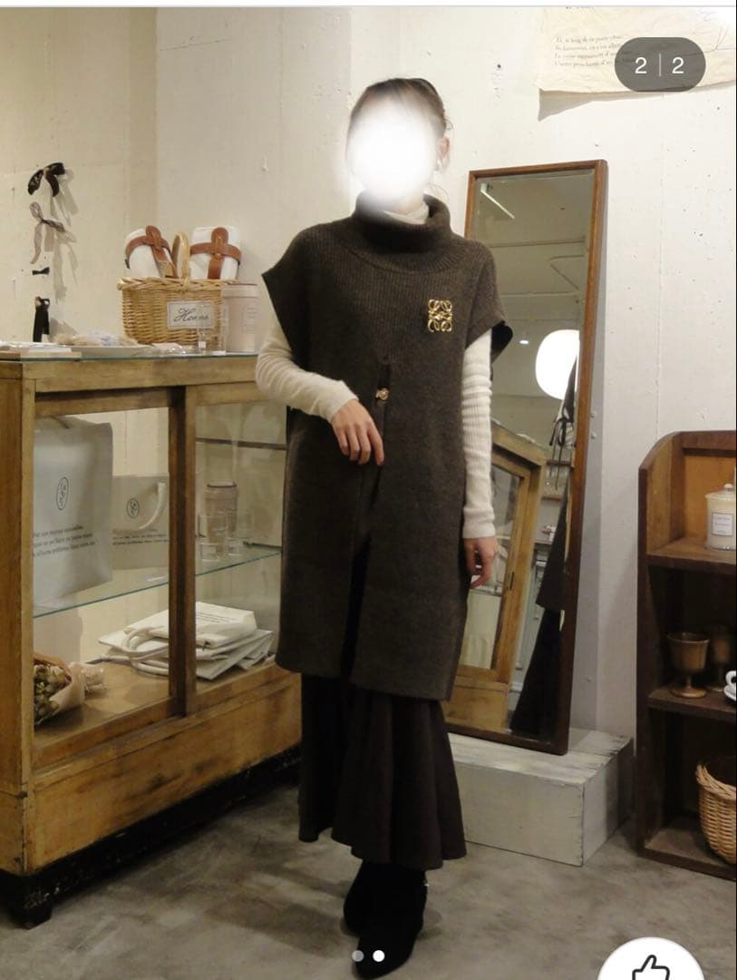 LOEWE ロエベ アナグラム ブローチ シルバー