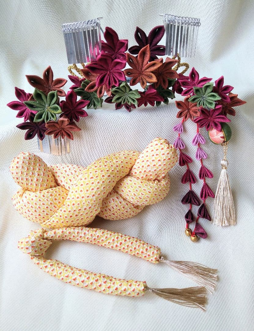 つまみ細工　七五三　紅葉　勝山 ちんころ かのこセット