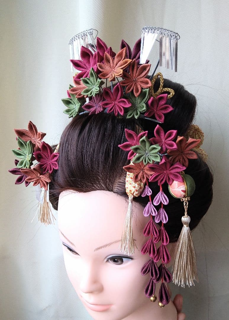 つまみ細工　七五三　紅葉　勝山 ちんころ かのこセット