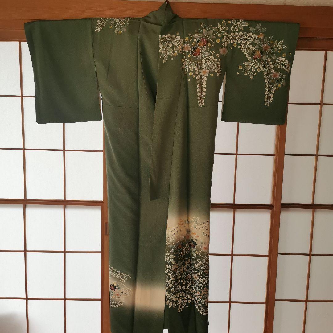 暈し金彩　ニュアンスカラーの辻が花　正絹袷訪問着