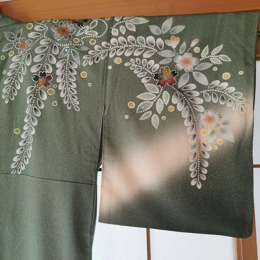 暈し金彩　ニュアンスカラーの辻が花　正絹袷訪問着