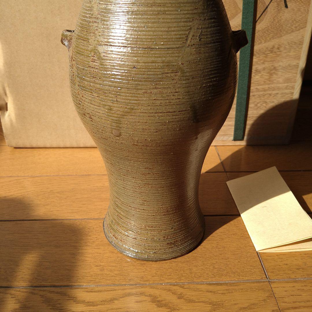 【逸品】花入　耳付糸目　古曽部焼