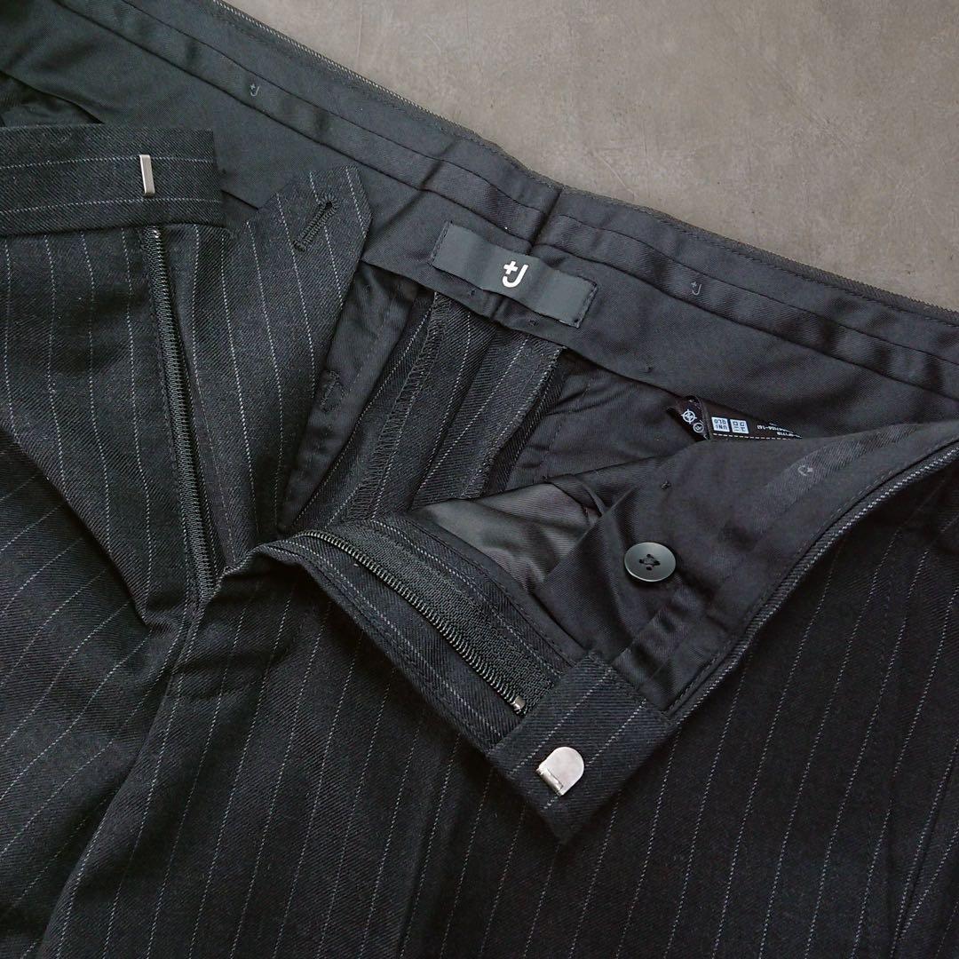 【美品】ユニクロ ジルサンダー +J セットアップ スーツ ブラック ストライプ