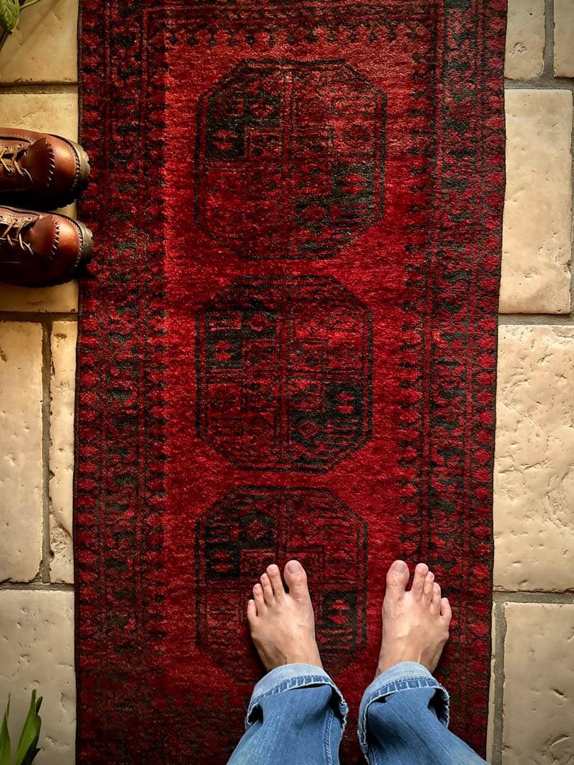 トライバルラグ　ヴィンテージラグ　アフガンラグ　トルクメン　エルサリ　手織り美品