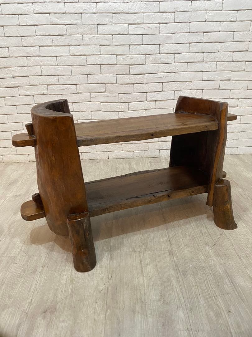 【Karumama 】丸太　チェスト　棚　飾り棚　切り株　重厚　高級家具