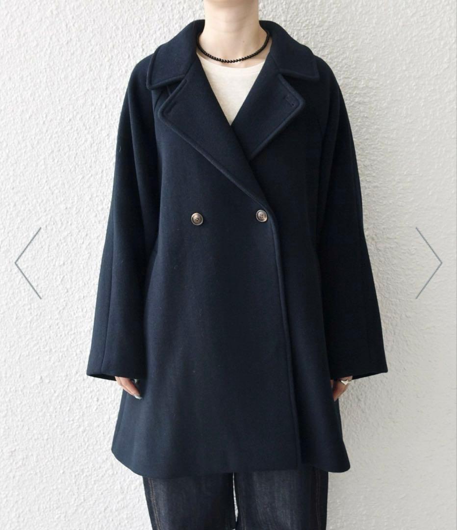 SHIPS any*PUREWOOL スタンド&テーラード ハーフコート
