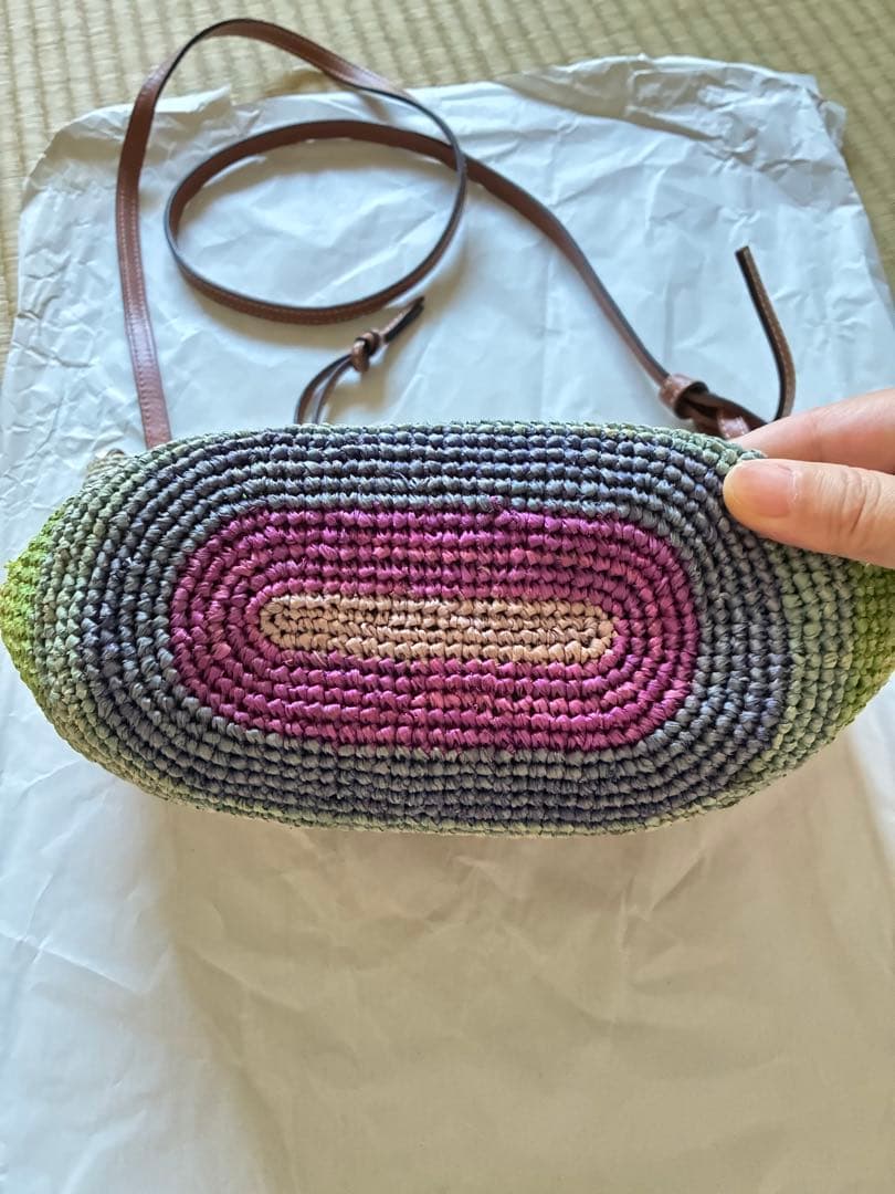 ロエベ　レインボーショルダーバッグ　カゴバッグ