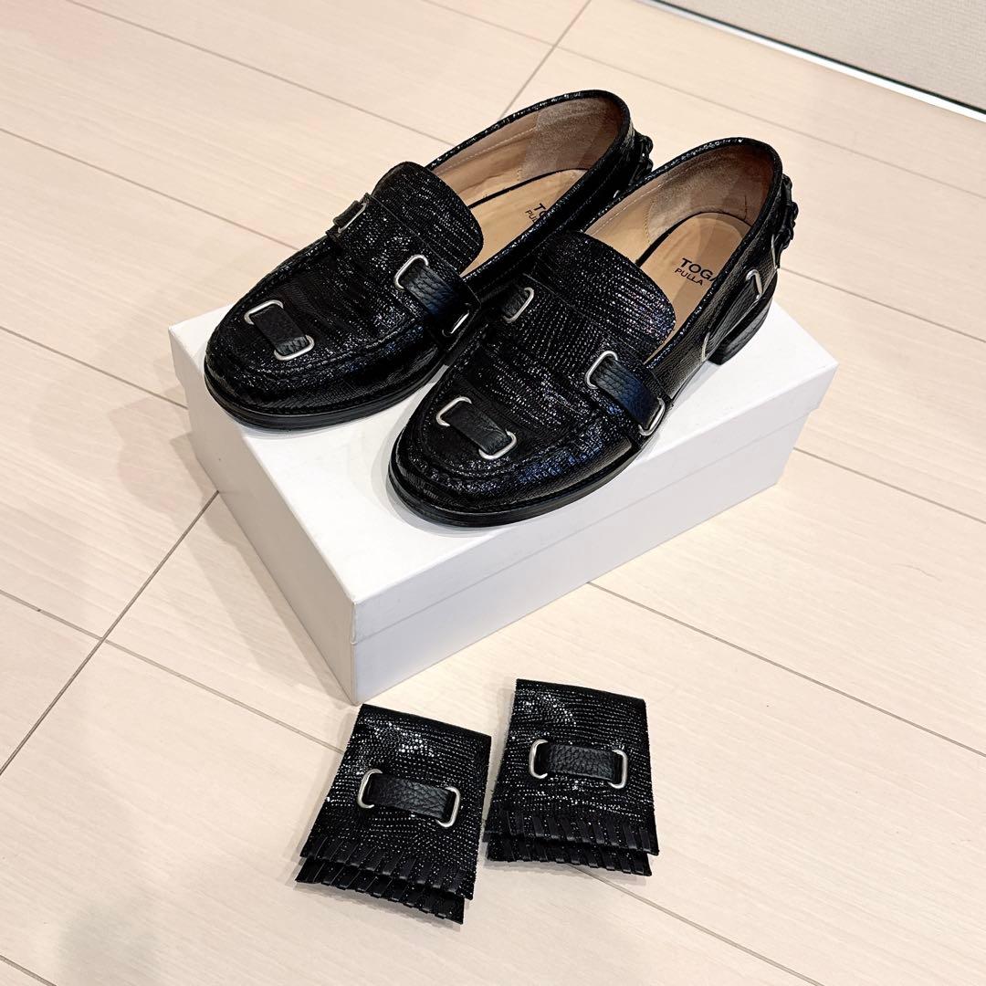 TOGA PULLA 黒 レザー タッセルローファー38