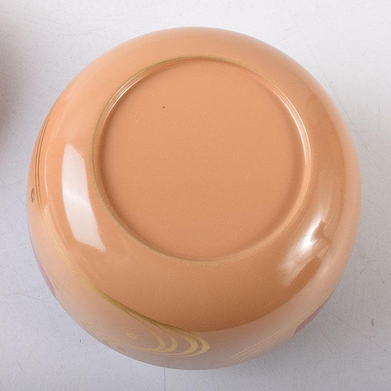 茶道具　山中塗　早見征一作　白漆　花筏蒔絵　平棗　共箱　V　8211