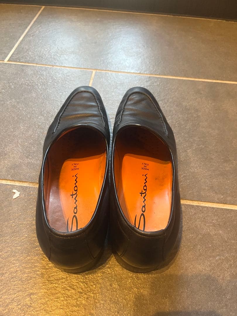 Santoni ネイビー ローファー