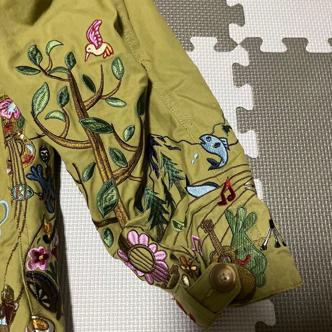 超美品 go slow caravan コードクロスパネル 刺繍 モッズコート