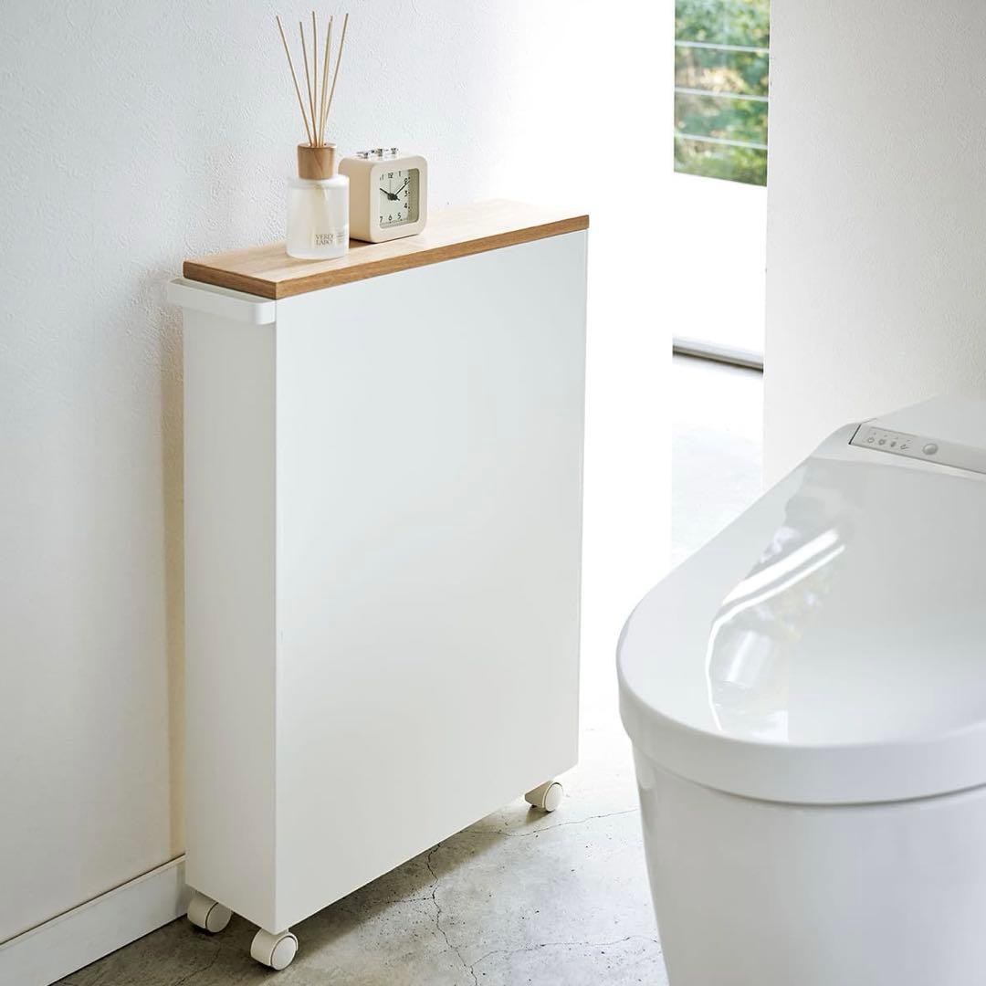 お値下げ中❗️towerタワーハンドル付きスリムトイレラックホワイト 山崎実業