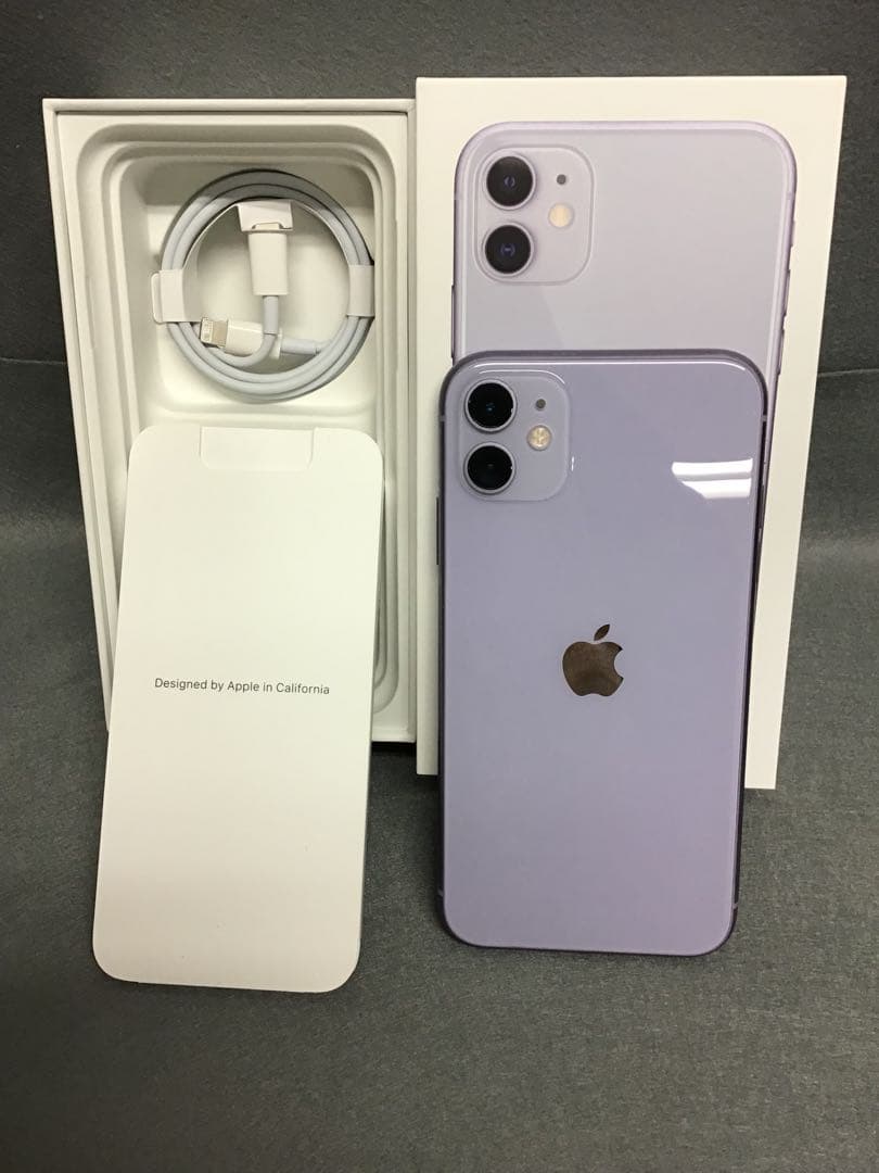 美品 国内版 SIMフリー　iPhone11 64GB パープル色