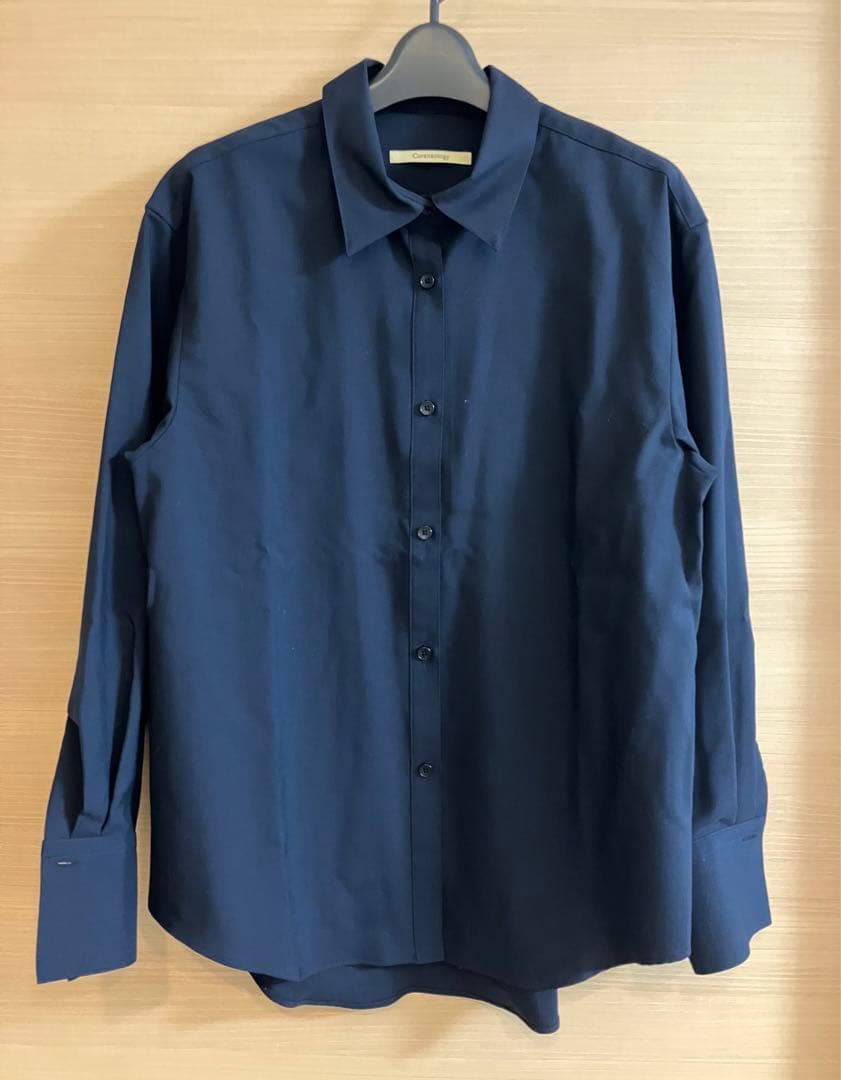 未使用 Curensology カレンソロジー カマーベストシャツ ウール 紺