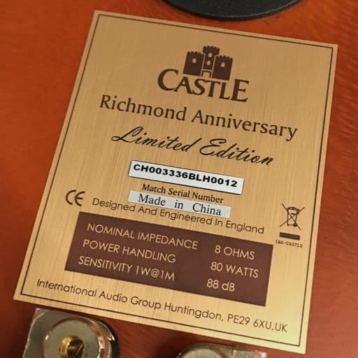 CASTLE Richmond Anniversary スピーカー シリアル同番