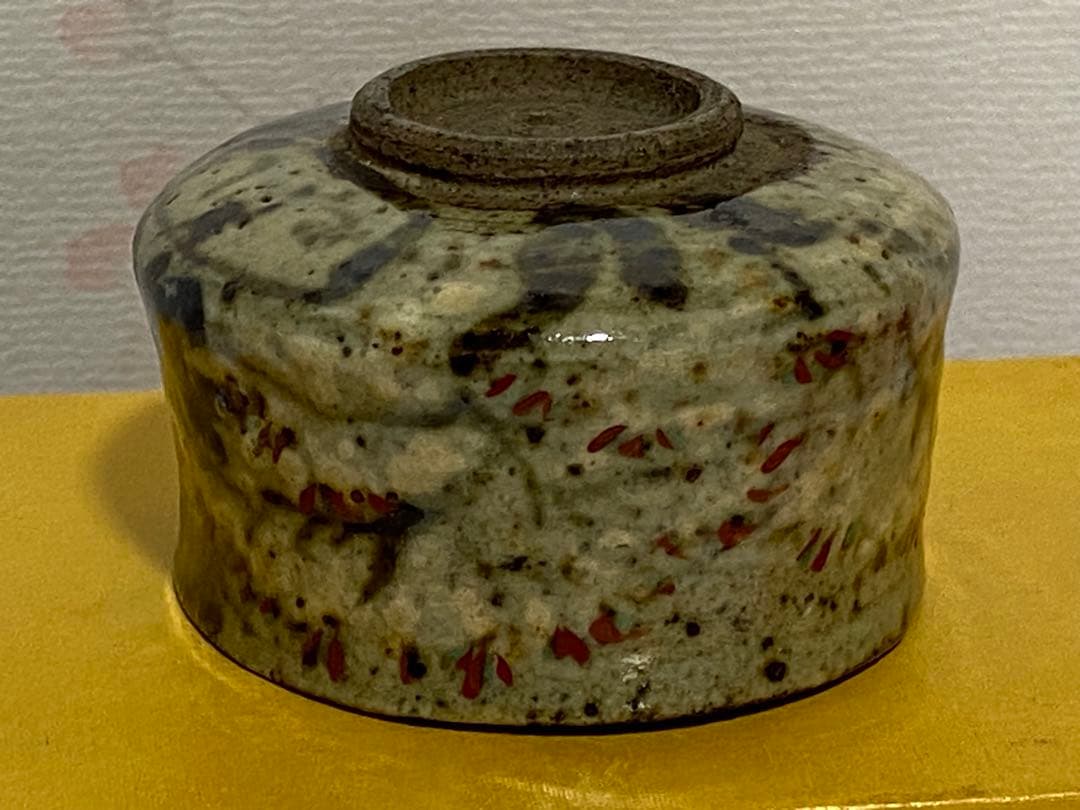 ♦犬山焼 雲錦手 竹節高台 酒器 ぐい呑み 大正〜 明治時代 古美術品 骨董品