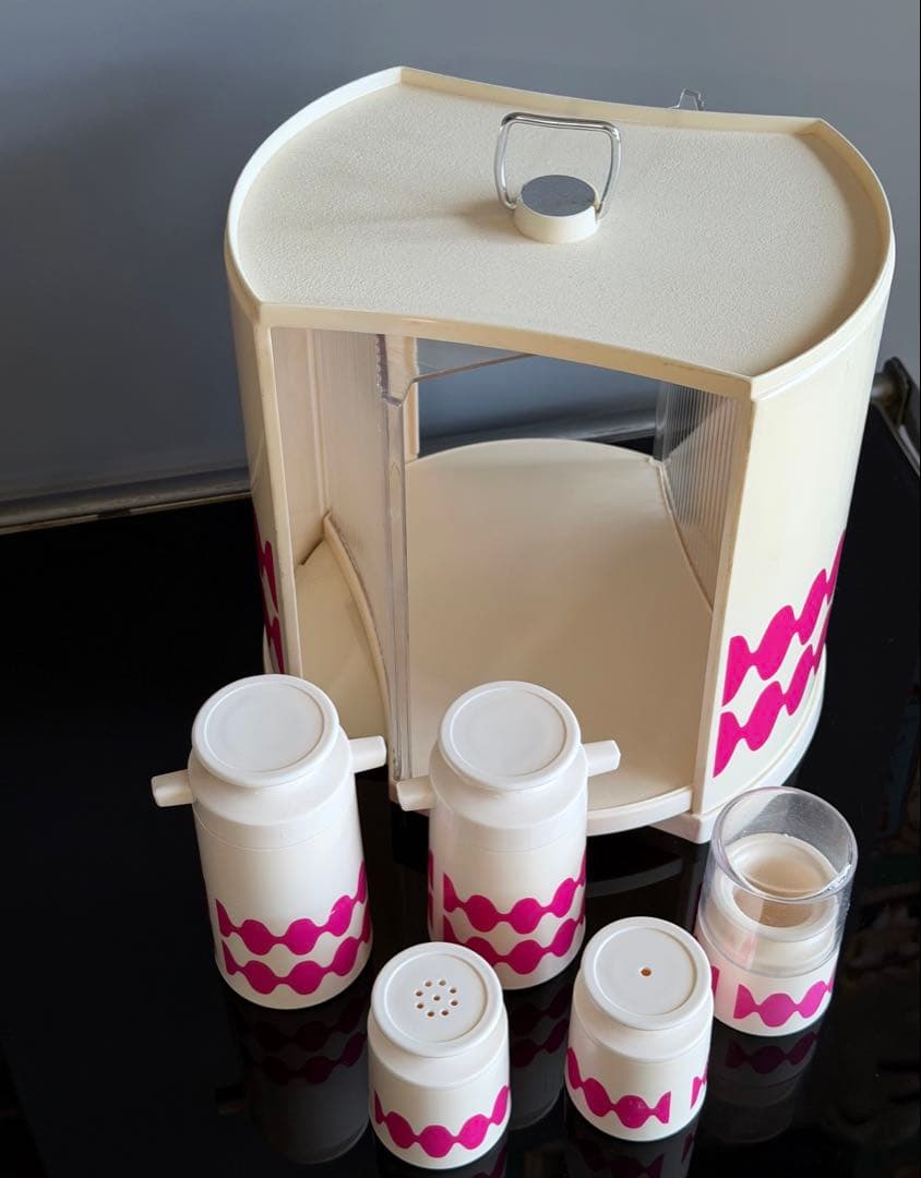 昭和レトロポップ　調味料ケース　カスターセット　調味料入れ　スペースエイジ　レア