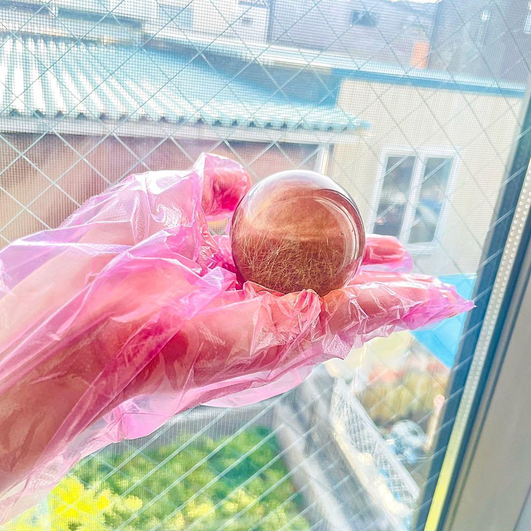 50mm ルチルクォーツ 天然石 パワーストーン 厄除け ルチル水晶 ルチル丸玉