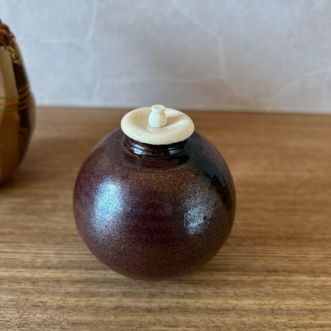 笹田有祥　模珠光文琳茶入　茶道具